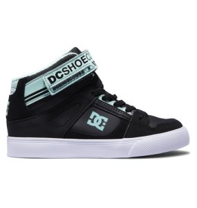 Dětské Šněrovací Boty DC Pure High Elastic Krajkové High Tops Černé Zelene | HAYCNM-185