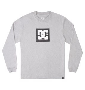 Pánské Tričko DC Square Star Long Sleeve Šedé | BHZNKE-380