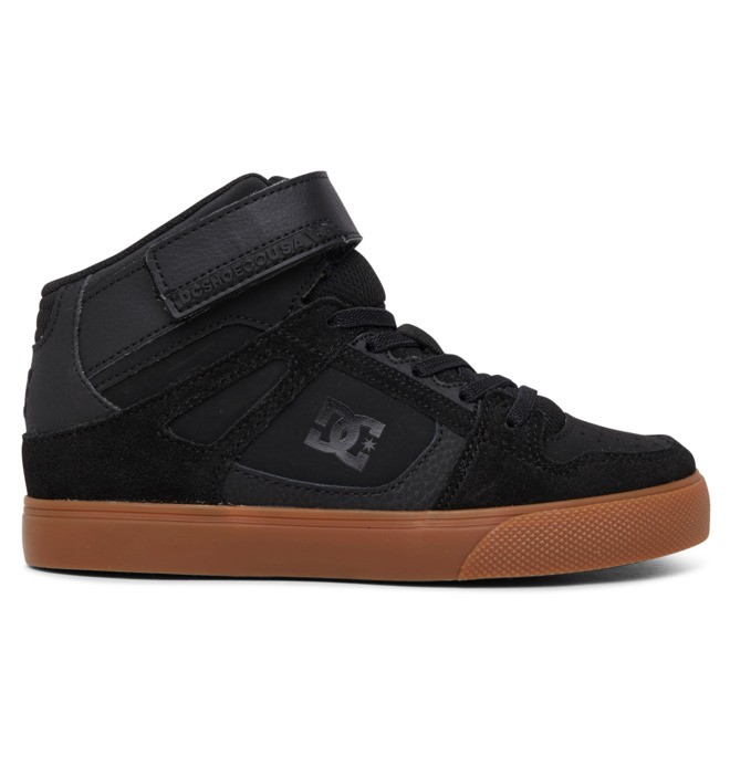 Dětské Šněrovací Boty DC Pure High Elastic Krajkové High Tops Černé | GTDFWO-431