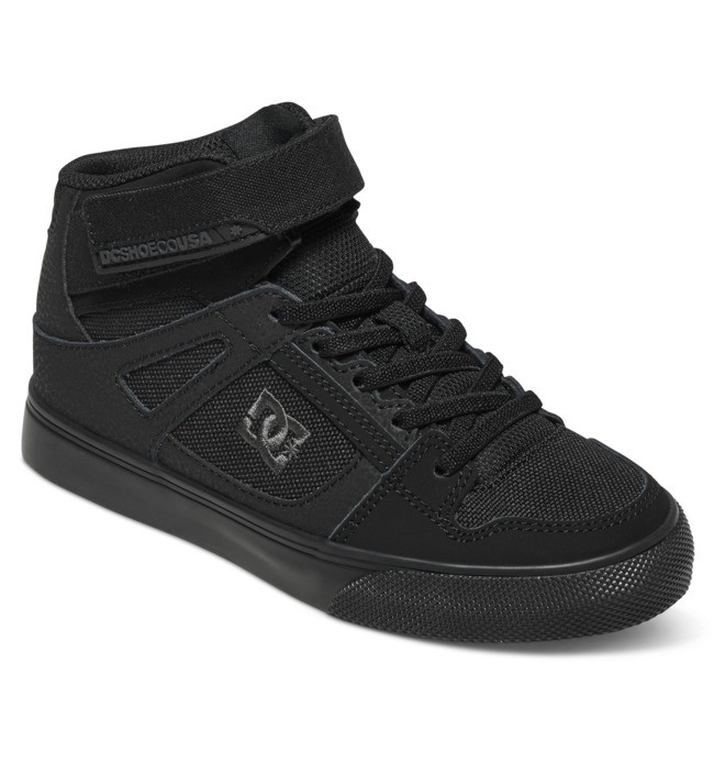 Dětské Šněrovací Boty DC Pure High Elastic Krajkové High Tops Černé Černé Černé | IFPRXQ-105