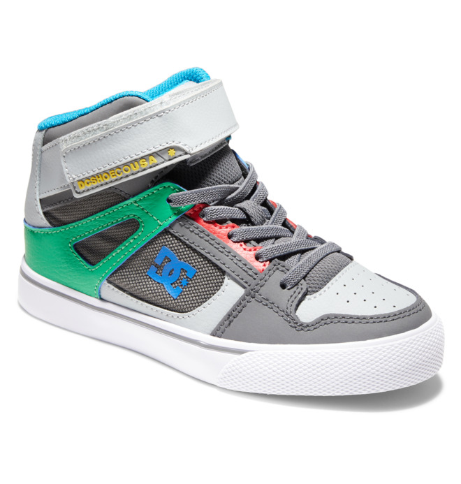 Dětské Šněrovací Boty DC Pure High Elastic Krajkové High Tops Šedé Zelene | YHOAIK-167