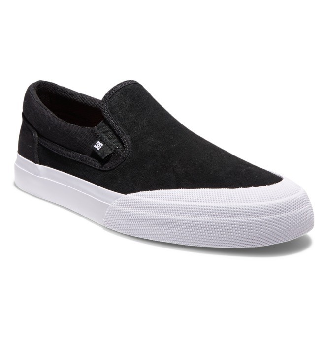 Pánské Skate Boty DC Manual RT Slip On Černé Černé Bílé | EWRSOC-421