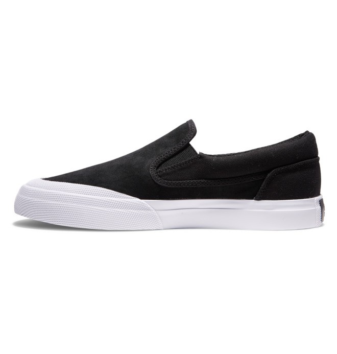 Pánské Skate Boty DC Manual RT Slip On Černé Černé Bílé | EWRSOC-421