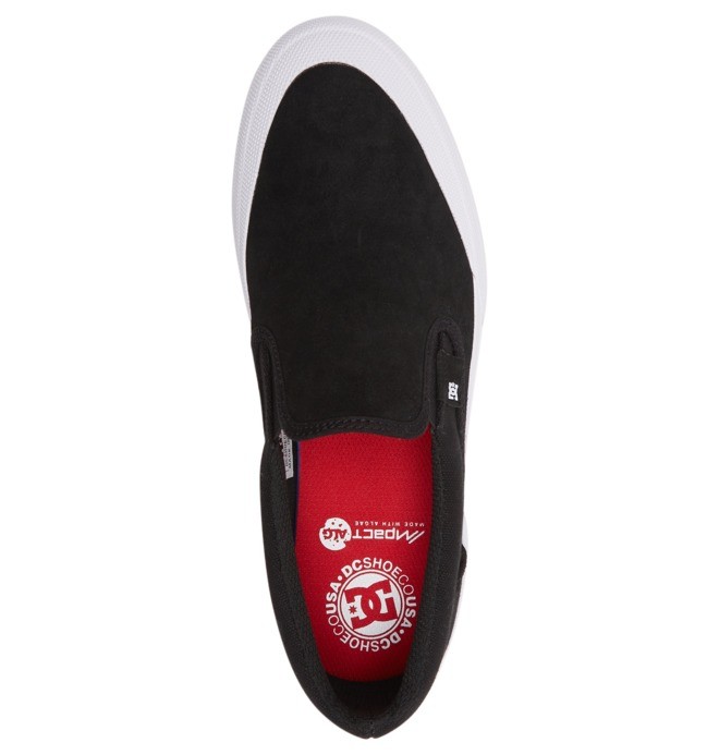 Pánské Skate Boty DC Manual RT Slip On Černé Černé Bílé | EWRSOC-421